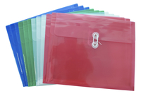 School Smart Expanding Poly String Envelopes, Letter Size, Side Load, Assorted Colors, Pack of 12 082262