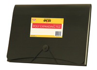 School Smart Poly Expanding File Pocket, Letter Size, 13 Pockets, Black 085104