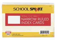 School Smart Ruled Index Card, 4 x 6 Inches, 90 lbs, White, Pack of 100 088710
