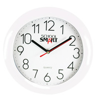 School Smart Wall Clock, 10 Inches, White Dial and White Frame 1543109
