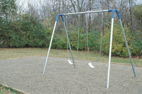 UltraPlay Bipod Single Bay Swing With Galvanized Frame, 2 Strap Seats, Blue Yoke Connectors, 102 x 96 x 96 inches, Item Number 1478667