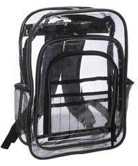 Jumbo Clear See-Through Backpack, Black Trim, Item Number 2003487