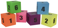 Sportime Neon Coated Foam Number Dice, 5 Inch, Assorted Colors, Set of 6 Item Number 2023938