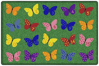 Childcraft Counting Butterflies Carpet, 10 Feet 6 Inches x 13 Feet 2 Inches, Rectangle 2123904