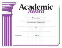 Hammond & Stephens Raised Print Academic Recognition Award, 11 x 8-1/2 inches, Pack of 25, Item Number 2103093