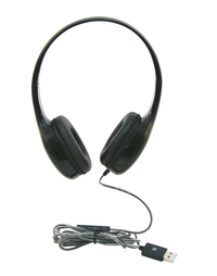 Califone KH-08 MUSB BK On-Ear Headset with In-line Microphone, USB, Black 2104606