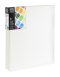 Liquitex BASICS Stretched Cotton Canvases, 16 x 20 Inches, Pack of 3, Item Number 2106865