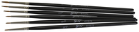 Sax Red Synthetic Detail Spotter Paint Brushes, Assorted Sizes, Black, Set of 6, Item Number 411572