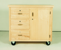 Diversified Woodcrafts Mobile Storage Cart, 36 x 24 x 36-1/2 Inches, Maple, Item Number 599237