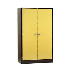 Image for Debcor Damp-Proof Storage Cabinet, 36 x 18 x 84 Inches, Yellow/Black, 4 Shelf from School Specialty