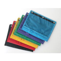 Image for School Smart Mesh Zippered Binder Pockets, 10 x 7-1/2 Inches, Assorted Colors, Pack of 12 from School Specialty