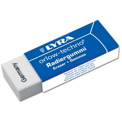 Image for Lyra Orlow-Techno Non-Toxic Plastic Eraser, 2-7/8 x 7/8 x 1/16 Inches, White, Pack of 20 from School Specialty