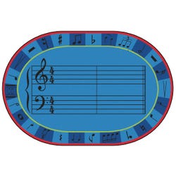 Image for Carpets for Kids KID$ Value PLUS A-Sharp Music Carpet, 6 x 9 Feet, Oval, Blue from School Specialty