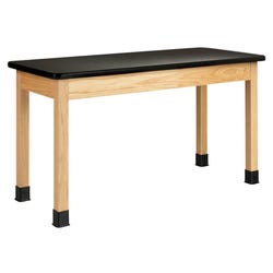 Image for Classroom Select Oak Science Table, Black Plastic Laminate Top, 48 x 24 x 30 Inches from School Specialty