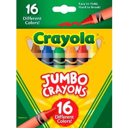 Image for Crayola Jumbo Crayons, Assorted Colors, Set of 16 from School Specialty