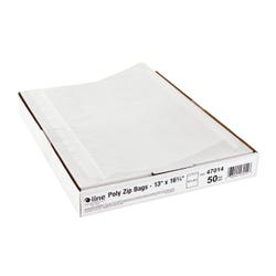 C-Line Industrial Poly Zip Bags, 13 x 16-3/4 Inches, Clear, Pack of 50 2129755