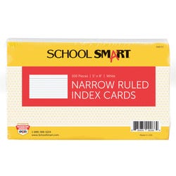 School Smart Ruled Index Cards, 5 x 8 Inches, White, Pack of 100 088713