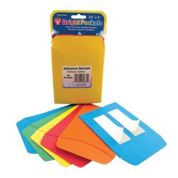 Image for Hygloss Self-Adhesive Library Pockets, 3 x 5 Inches, Assorted Primary Colors, Set of 30 from School Specialty