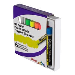  Pentel Arts Fluorescent Oil Pastels, Assorted Fluorescent Colors, Set of 6 2132564