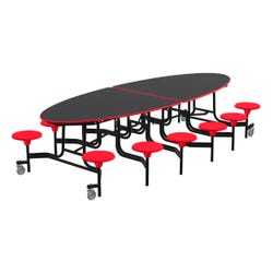 Classroom Select Mobile Table, 12 Stools, Elliptical, 10 Feet Item Number 4001254