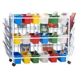 Copernicus Deluxe Leveled Reading Book Browser Cart, 18 Small Tubs, 49 x 21 x 36-1/2 Inches, Item Number 2011517