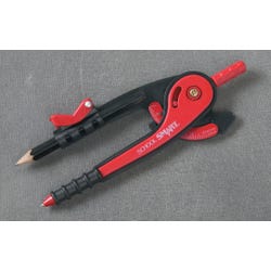 School Smart Plastic Compass with Pencil, Rounded Safety Tip, Black/Red 089840