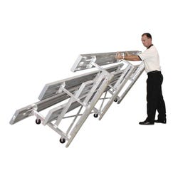 Image for National Recreation Systems Tip-N-Roll Bleacher with Caster, 24 Capacity, Aluminum Frame/Seat from School Specialty