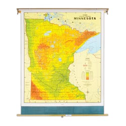 Image for Nystrom Minnesota Pull Down Roller Classroom Map, 51 x 68 Inches from School Specialty