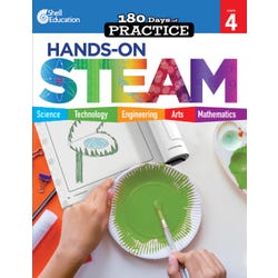 Shell Education Workbook 180 Days of Hands-On-Steam, Grade 4, Item Number 2097282