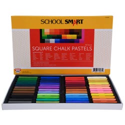 School Smart Square Chalk Pastels, Assorted Colors, Set of 48 1594961