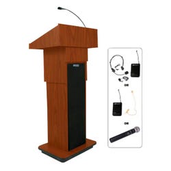 Image for AmpliVox Adjustable Executive Column Sound Lectern, 22 x 17 x 38 to 44 Inches from School Specialty