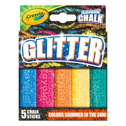 Image for Crayola Glitter Special Effects Chalk, Assorted Colors, Set of 5 from School Specialty