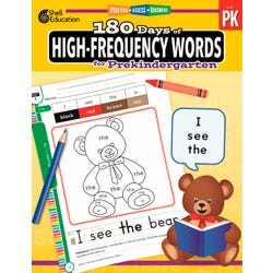 Shell Education 180 Days of High-Frequency Words for Prekindergarten 2132346