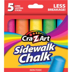 Image for Cra-Z-Art Sidewalk Chalk, Assorted Colors, Set of 5 from School Specialty
