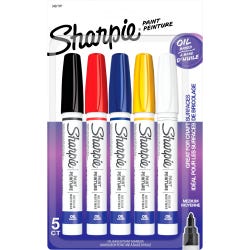 Image for Sharpie Oil Based Paint Markers, Medium Point, Assorted Classic Colors, Set of 5 from School Specialty