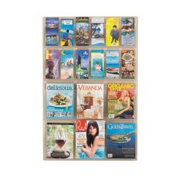 Safco Reveal 6 Magazine and 12 Pamphlet Display, 30 x 2 x 45 Inches, Clear, Item Number 1313264