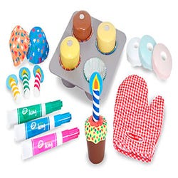 Image for Melissa & Doug Wooden Bake and Decorate Cupcake Set, 23 Pieces from School Specialty