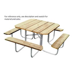 Ultra Play Square Heavy Duty Outdoor Picnic Table, 48 x 48 Inches Top, Cedar Recycled Plastic 1364744