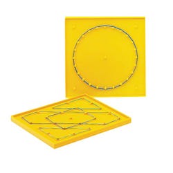 Image for School Smart Geoboard with Rubber Bands, Double Sided, 6 x 6 Inches, Yellow from School Specialty