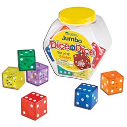 Image for Learning Resources Jumbo Dice in Dice, Set of 12 from School Specialty