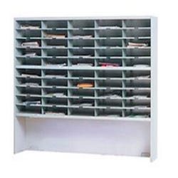 Image for Mayline 2 Tier Mail Sorter with Riser, 60 in W x 13-1/4 in D x 46-1/4 in H, Pebble Gray Paint from School Specialty