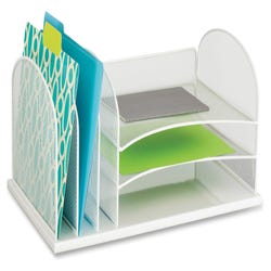 Image for Safco Onyx Desk 3 Tray 3 Upright Mesh Organizer, 19-1/2 x 11-1/2 x 8-1/4 Inches, White from School Specialty