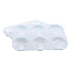 School Smart Large 6 Well Plastic Tray, 7-1/2 x 10-3/4 x 1-3/4 Inches, Set of 6, Item Number 2092453