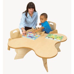 Childcraft Adjustable Toddler Table with 4 Chairs, Blossom, 35-3/4 x 35-3/4 x 14 to 19 Inches, Item Number 1468523