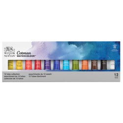 Winsor & Newton Cotman Watercolour Set, 0.27 Ounce Tubes, Assorted Colors, Set of 12 Item Number 2102982