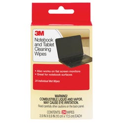 Image for 3M Pre-Moistened Notebook Screen Cleaning Wipes, 4 x 7 Inches, White, Pack of 24 from School Specialty