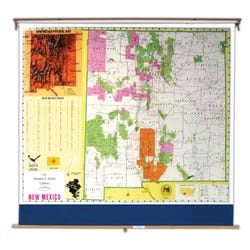 Image for Nystrom New Mexico Pull Down Roller Classroom Map, 64 x 50 Inches from School Specialty