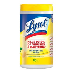 Image for Lysol Disinfectant Sanitizing Wipe - 80 Count, 8 x 7 Inches, Cloth, Citrus Scent, White, Each from School Specialty