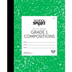 School Smart Skip-A-Line Ruled Composition Book, Grade 1, Green, 50 Sheets 085298