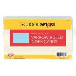 School Smart Ruled Index Cards, 5 x 8 Inches, Blue, Pack of 100 088722